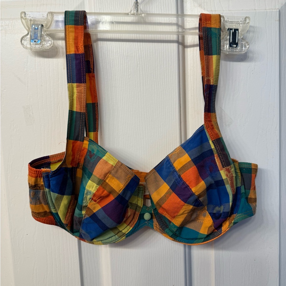 Vintage Victoria's Secret Rare Patchwork style Bra & Panty Set. Size 36C & L. - Picture 2 of 2